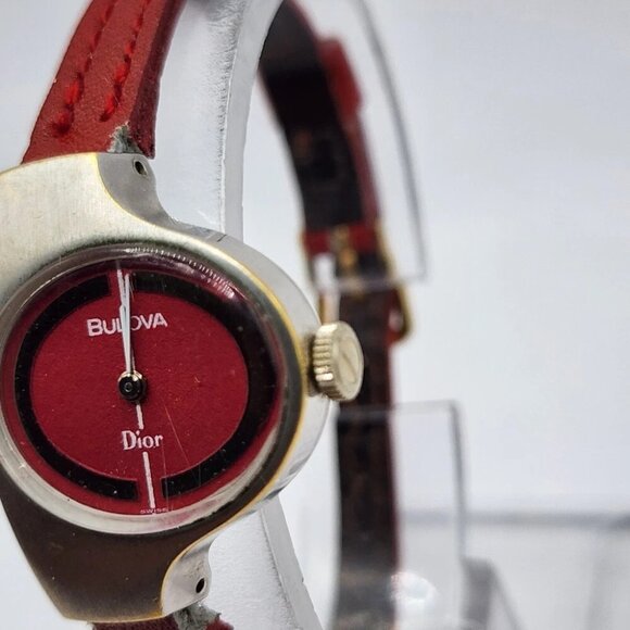 Christian Dior Watch Collaboration Vintage 1970s Ladies Reference 861913 Red - Picture 10 of 13